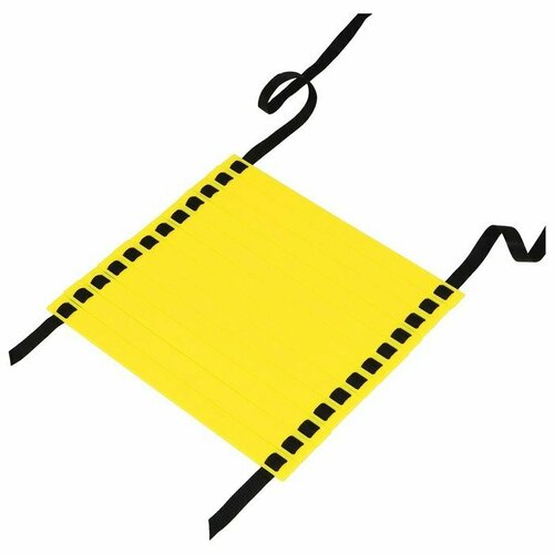 Координационная лестница ONLYTOP, 6 м, толщина 4 мм, цвет жёлтый (комплект из 2 шт) дорожка координационная скоростная для тренировок длина 6 м