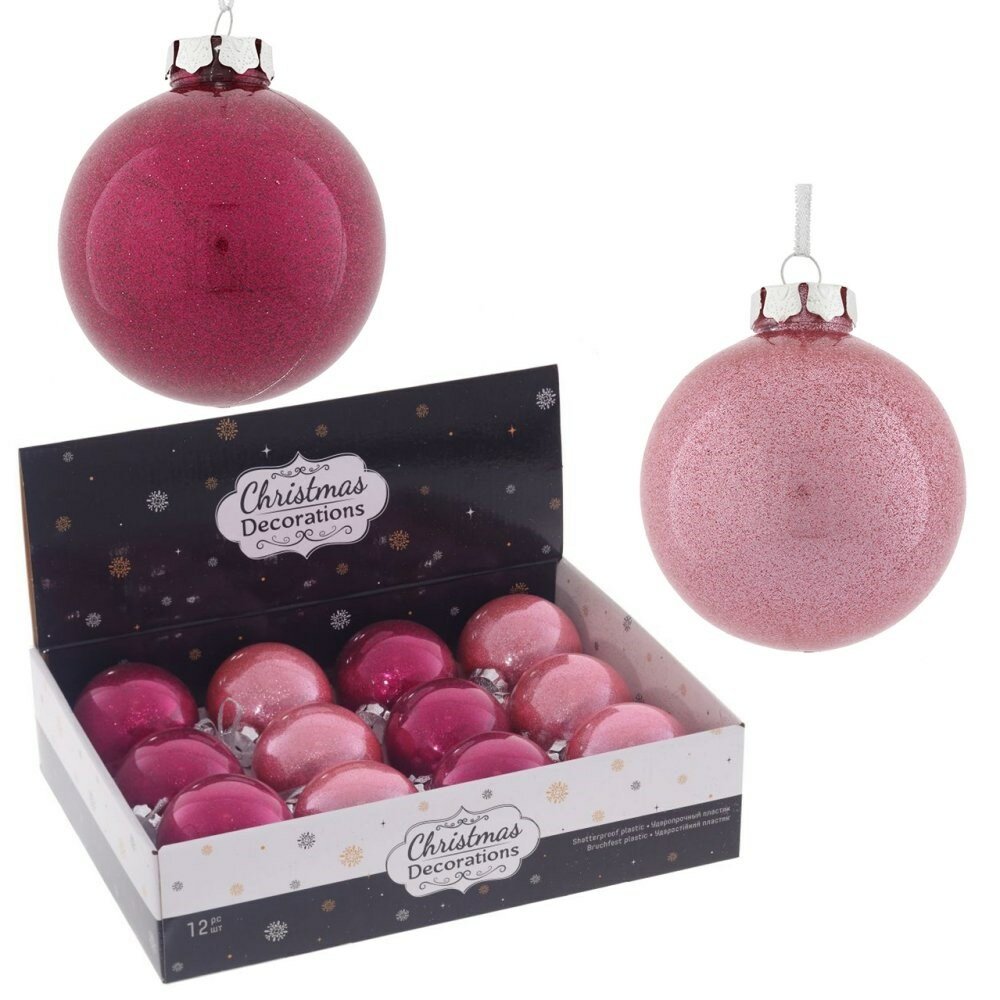 фото Украшение новогоднее "Шар", набор из 12-ти шт, D=8 см, L=35,5 W=27 H=9 см