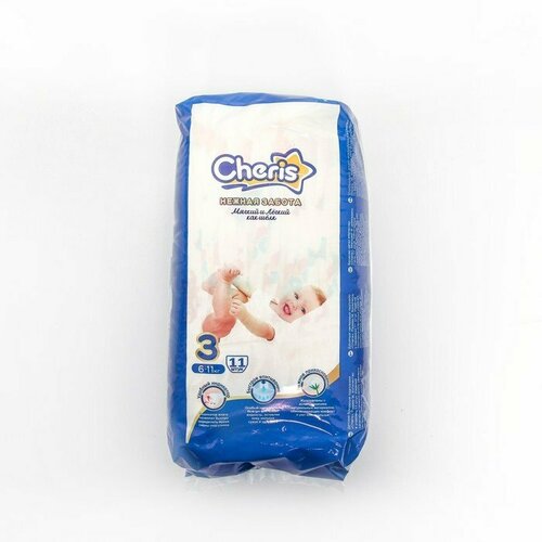 Детские подгузники Cheris 11 шт. размер М (6-11кг) (комплект из 6 шт)