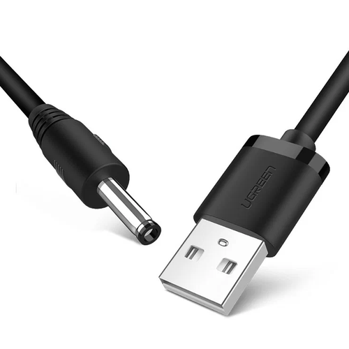 Кабель зарядный UGREEN US277 (10376) USB2.0-A to DC 3.5mm M/F Charging Cable. Длина: 1м. Цвет: черный кабель advantech a cable 1 6p 2 0 m din 6p f 2 22cm