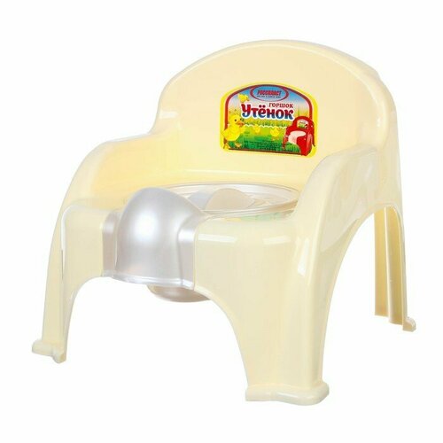 Горшок детский «Утенок» с крышкой, слоновая кость / белый 310х295х280мм (комплект из 3 шт)