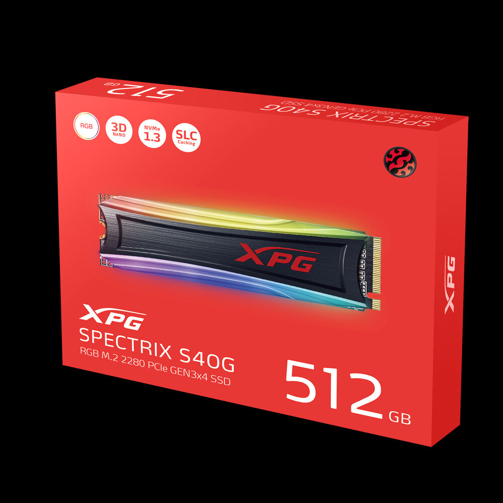 SSD накопитель A-DATA S40G RGB 512ГБ, M.2 2280, PCI-E x4, NVMe - фото №16