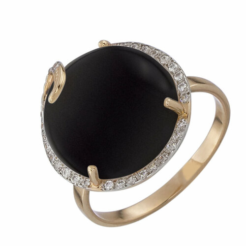 фото Кольцо aloris, красное золото, 585 проба, оникс aloris jewelry