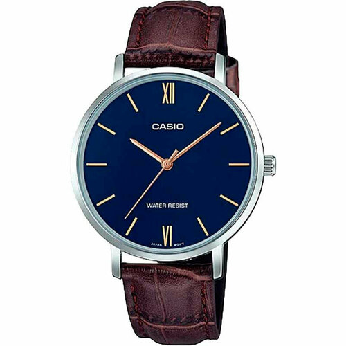 фото Наручные часы casio, серебряный, синий