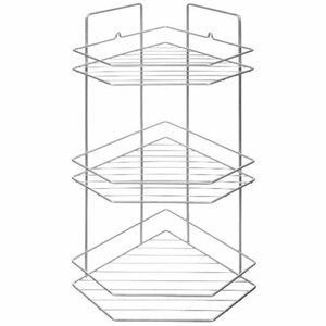Полка для ванной угловая трапеция Ремоколор 3 яруса гальваника цинк, цвет хром 67-0-655