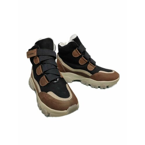 фото Ботинки , размер 37, черный, бежевый ип бадалов ф.ф.