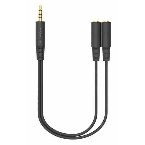 Адаптер аудио A4Tech AD-3P 2xJack 3.5 (f)/Jack 3.5 (m) 0.2м. черный адаптер разветвитель аудио ningbo jaaa095 b 2xjack 3 5 f jack 3 5 m