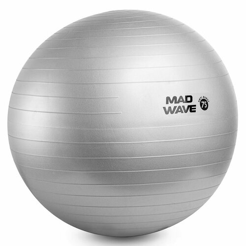 мяч для фитнеса mad wave anti burst gym ball черный 65 Мяч MAD WAVE Anti Burst Gym Ball для фитнеса, 75 см