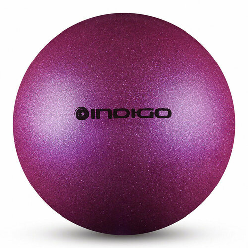 Мяч для художественной гимнастики INDIGO IN118-VI, 19 см, ПВХ, фиолет. металлик с блестками