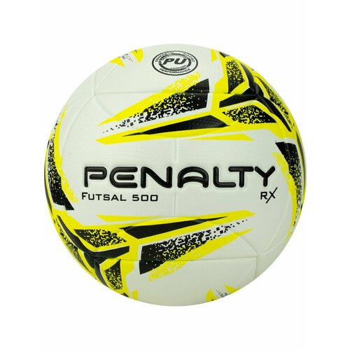 Мяч футзал. PENALTY BOLA FUTSAL RX 500 XXIII, 5213421810-U, р.4, PU, термосшивка, бел--желт-черный