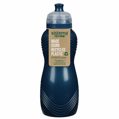 Бутылка для воды Sistema Renew 600мл, синяя, 58600