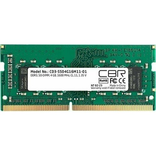 Оперативная память 4Gb DDR-III 1600MHz CBR SO-DIMM CD3-SS04G16M11-01 169000₽