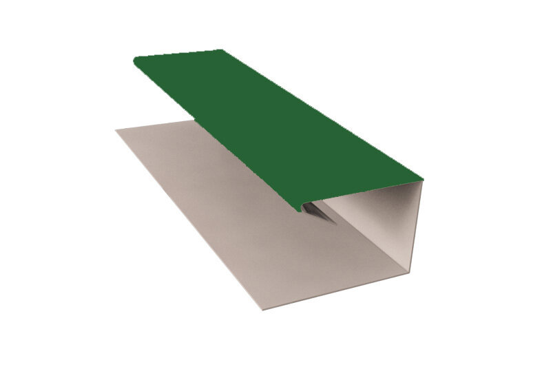 Планка финишная цвет зелёный Ral 6005 12 шт.,стартовая, j-профиль, джи профиль металлический, планка для забора 40*20*1250.