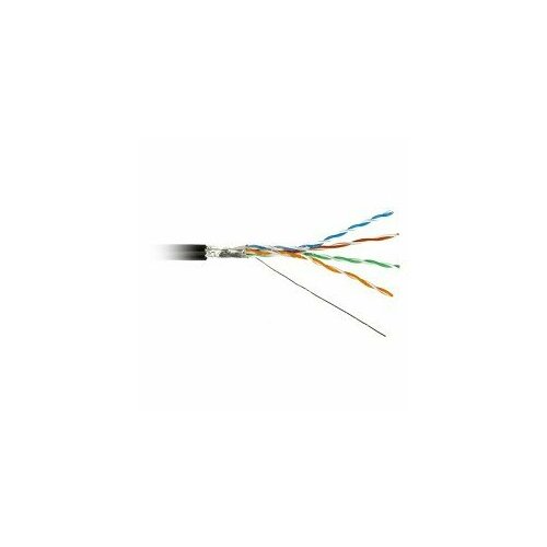 кабель витая пара f utp 5e кат 4 пары hyperline futp4 c5e s24 arm out pe pe bk 24awg 0 51 мм медь одножильный solid внешний pe чёрный цена з Hyperline Экранированная витая пара бухты FUTP4-C5E-S24-OUT-PE-BK-100 100м Кабель витая пара, экранир. F UTP, кат. 5e, 4 пары 24AWG , одножильный