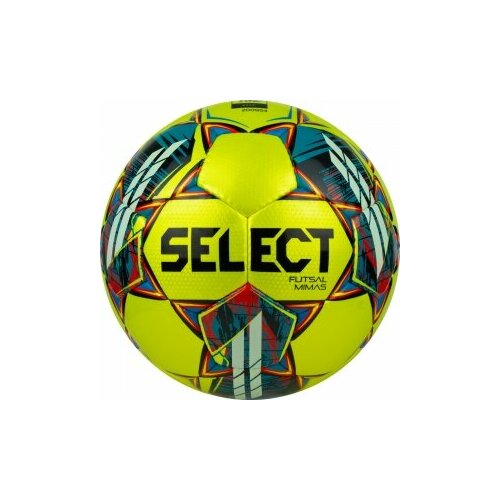 55980-84235 Мяч футзальный SELECT Futsal Mimas, 1053460550, размер 4, BASIC, 32 панели, гладкий ПУ, ручная сшивка, жел-сине-красный мяч футзальный select futsal samba v22 арт 1063460009 р 4 fifa basic белый красный зеленый