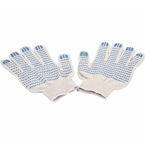 Трикотажные легкие перчатки Gigant с покрытием ПВХ-точка, 10 класс, белые GGC-9
