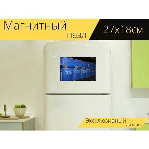 Магнитный пазл Сахар, гранулированный, подсластитель на холодильник 27 x 18 см. магнитный пазл сахар белый сахар кристаллы на холодильник 27 x 18 см