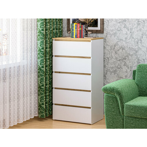 Комод-29 Белый/крафт золотой