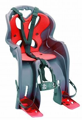 Велокресло детское HTP Design LUIGINO (крепление на раму спереди), серо-красное (Италия) VELOSALE (item:030)