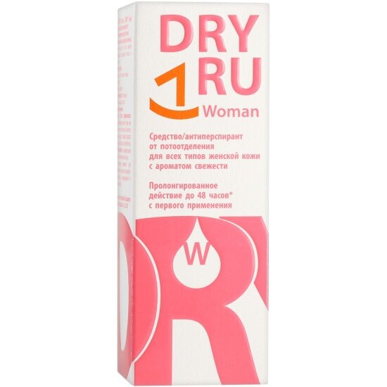 Средство от потоотделения Dry RU Woman, для всех типов женской кожи, с ароматом свежести, 50 мл