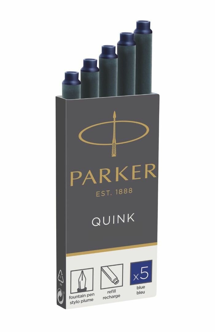 Картридж Parker Quink Z11 (1950384) синие чернила для ручек перьевых (5шт) - фото №20