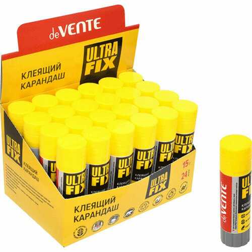 Клей-карандаш 15г deVENTE Ultra Fix, PVA-P основа арт.4042923. Количество в наборе 24 шт.