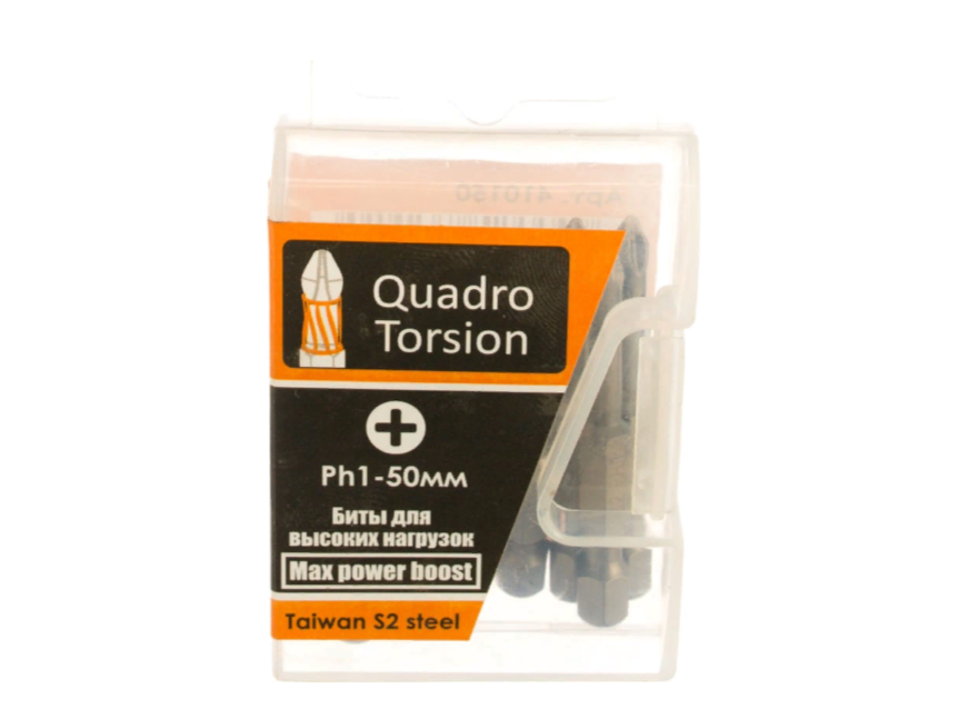 Бита 1/4" E6,3 магн, S2, ACR, зона Torsion Ph1-50мм (10 шт./кор.) "Quadro Torsion" (20/120) 410150