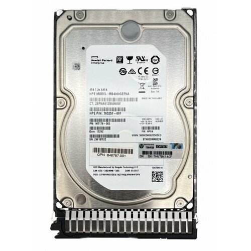 Жесткий диск HP 765861-001 4Tb 7200 SATAIII 3.5 HDD жесткий диск hp mb4000geqnh 4tb 7200 sataiii 3 5 hdd