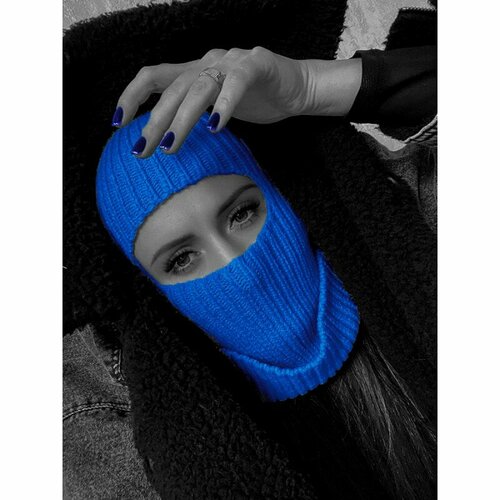 фото Балаклава шлем pashmina emporium, демисезон/зима, кашемир, размер 52/58, синий