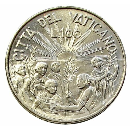 100 лир 1999 Ватикан, Право на мир, Папа Иоанн Павел II , UNC клуб нумизмат монета 500 лир ватикана 1981 года серебро иоанн павел ii