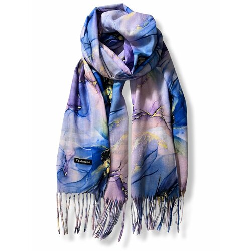 фото Шарф cashmere,180х80 см, one size, голубой, серый