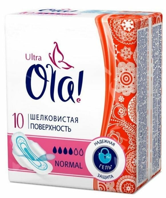 Ola! Прокладки Ultra Normal Шелковистая поверхность, 10 шт, 2 уп