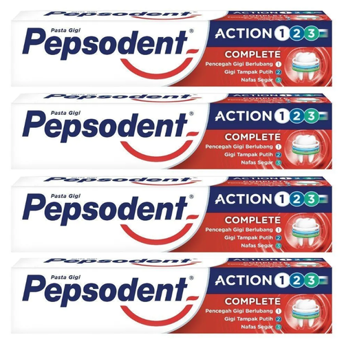 Зубная паста Pepsodent Action 1-2-3 complete, 4 шт х 75 гр pepsodent зубная паста action 1 2 3 complete комплексная защита 75 г 3 шт