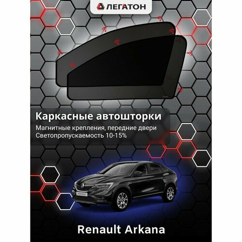 Легатон Каркасные автошторки Renault Arkana, 2018-н. в, передние (магнит), Leg5145