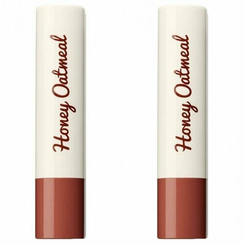 The Saem Бальзам для губ Honey Oatmeal Melting Lip Balm, 2 мл , 2 шт бальзам для губ ynm бальзам для губ увлажняющий rainbow natural melting honey lip balm