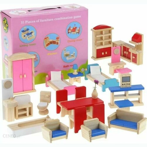 Миниатюрный игрушечный набор деревянной мебели