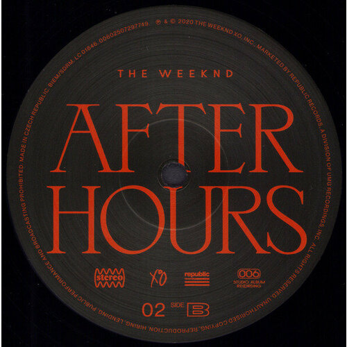 Виниловая пластинка Weeknd, The, After Hours (0602508818400)