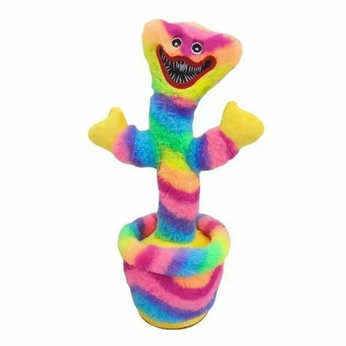 Музыкальная интерактивная игрушка Хагги Вагги разноцветный/ 35 см/ повторюшка Poppy playtime танцующий Huggy Wuggy kissy missy / Поющая игрушкa
