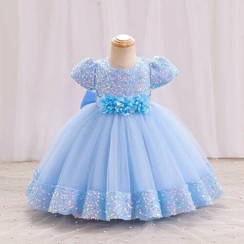 фото Платье нарядное, размер 120, голубой aibaodu