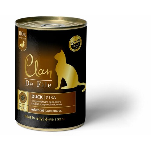 CLAN De File консервы для кошек, Утка, 340 г. 12шт