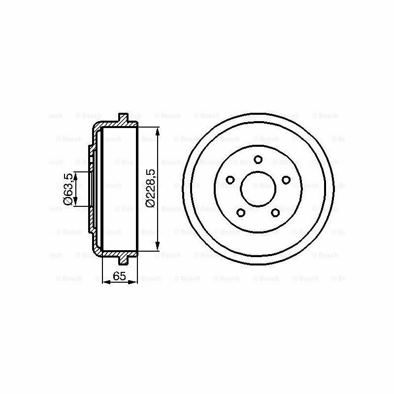 Барабан Тормозной Transit Connect/Tourneo Connect 02- Bosch арт 0 986 477 129