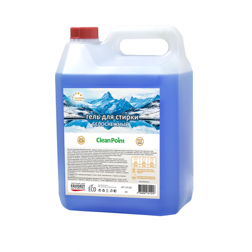 Гель для стирки CLEAN POINT для белого белья, 5 л