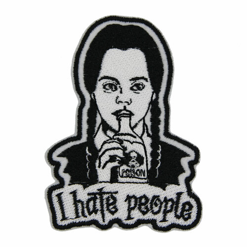 Нашивка, патч, шеврон Wednesday Addams. I Hate People 68x93mm PTC448