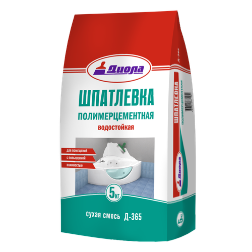 Шпатлевка финишная полимер-цементная водостойкая Д-365 Диола 5кг белый шпатлевка финишная полимер цементная водостойкая д 365 диола 10кг белый