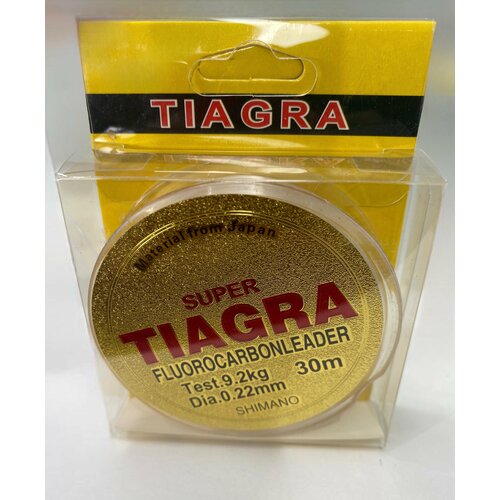 фото Леска для рыбалки с флюорокарбоновым покрытием tiagra fluorocarbon leader super shimano 0.22 30м, 9,2кг