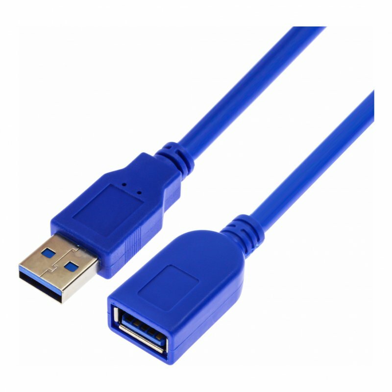 USB 3.0-удлинитель (папа-мама) синий, Длина: 1.5 м