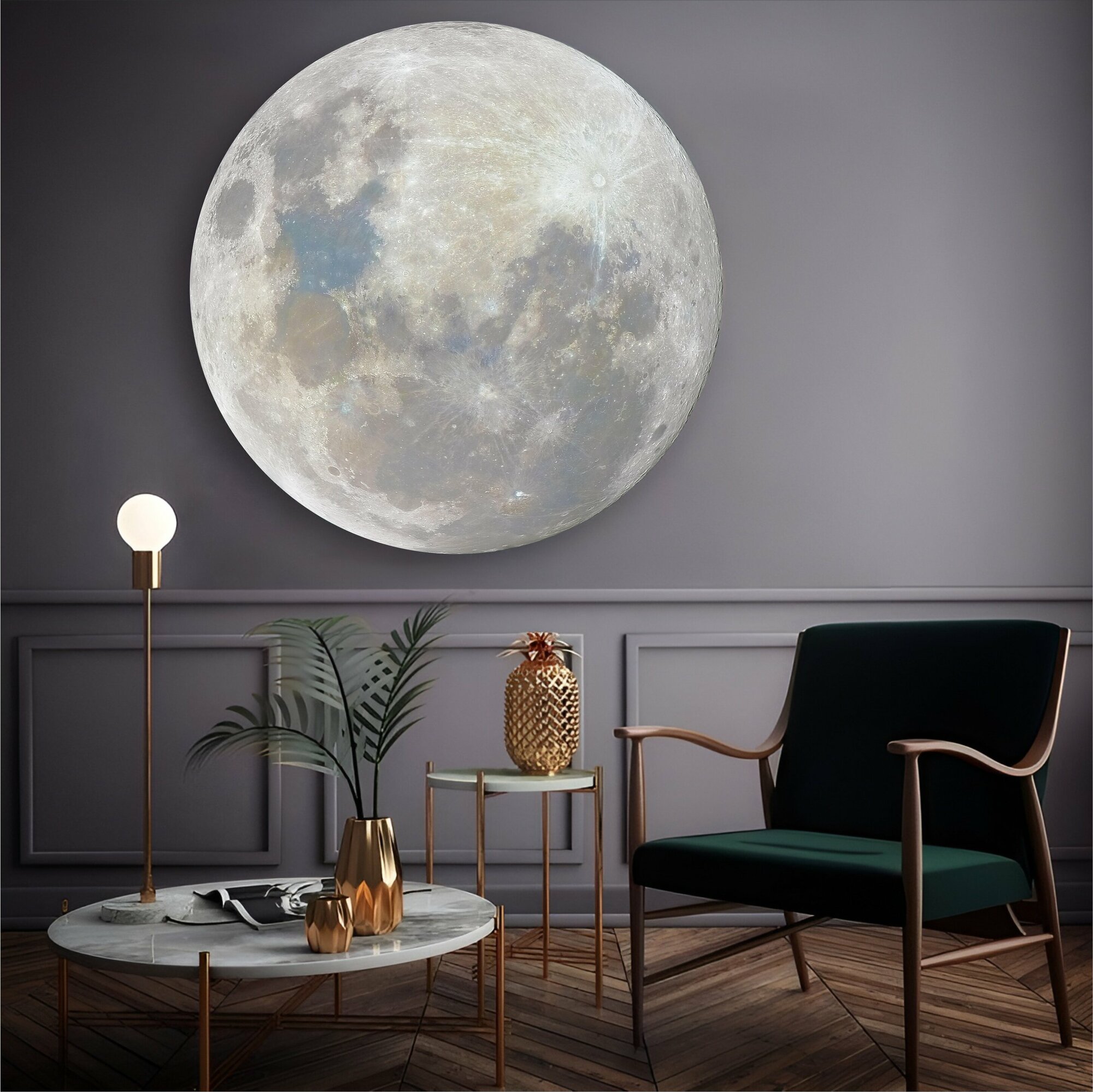 Круглая картина "Луна" 80х80
