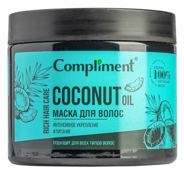 Compliment Маска для волос Rich Hair Care, Coconut Oil Интенсивное укрепление и питание, 400 мл