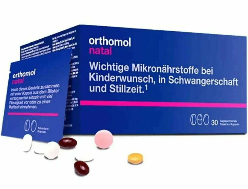 ORTHOMOL Natal Plus Ортомол Натал Плюс №30 (3 капсулы 441,5мг + 5 таблеток в пакете саше)