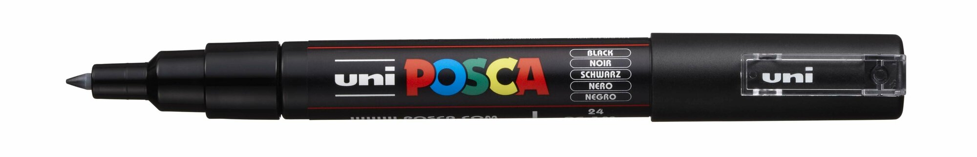 Маркер акриловый UNI POSCA PC-1M, чёрный, 0.7 мм, круглый — фото 1
